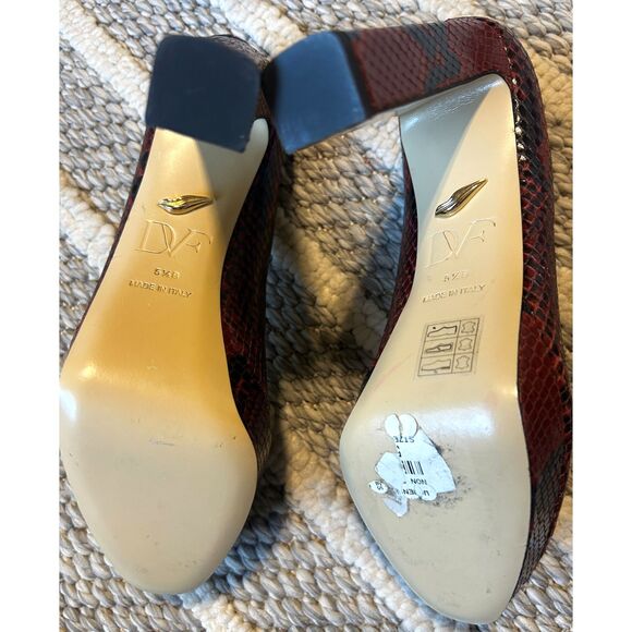 NEW! Diane Von Furstenberg DVF Heels Size | Mercari NEW! Diane Von Furstenberg DVF Heels Size 5.5B Red Black Snakeskin made in Italy